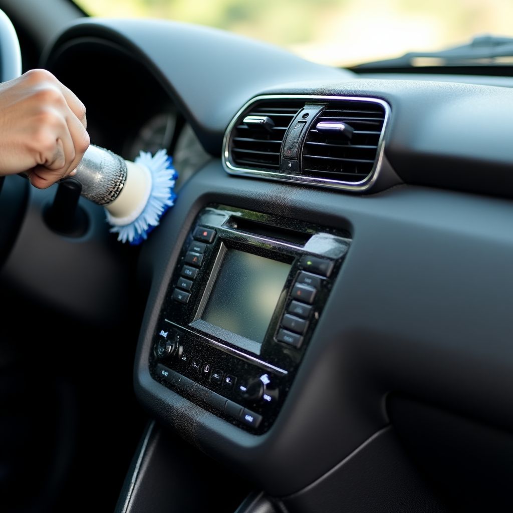 Čištění palubní desky auta